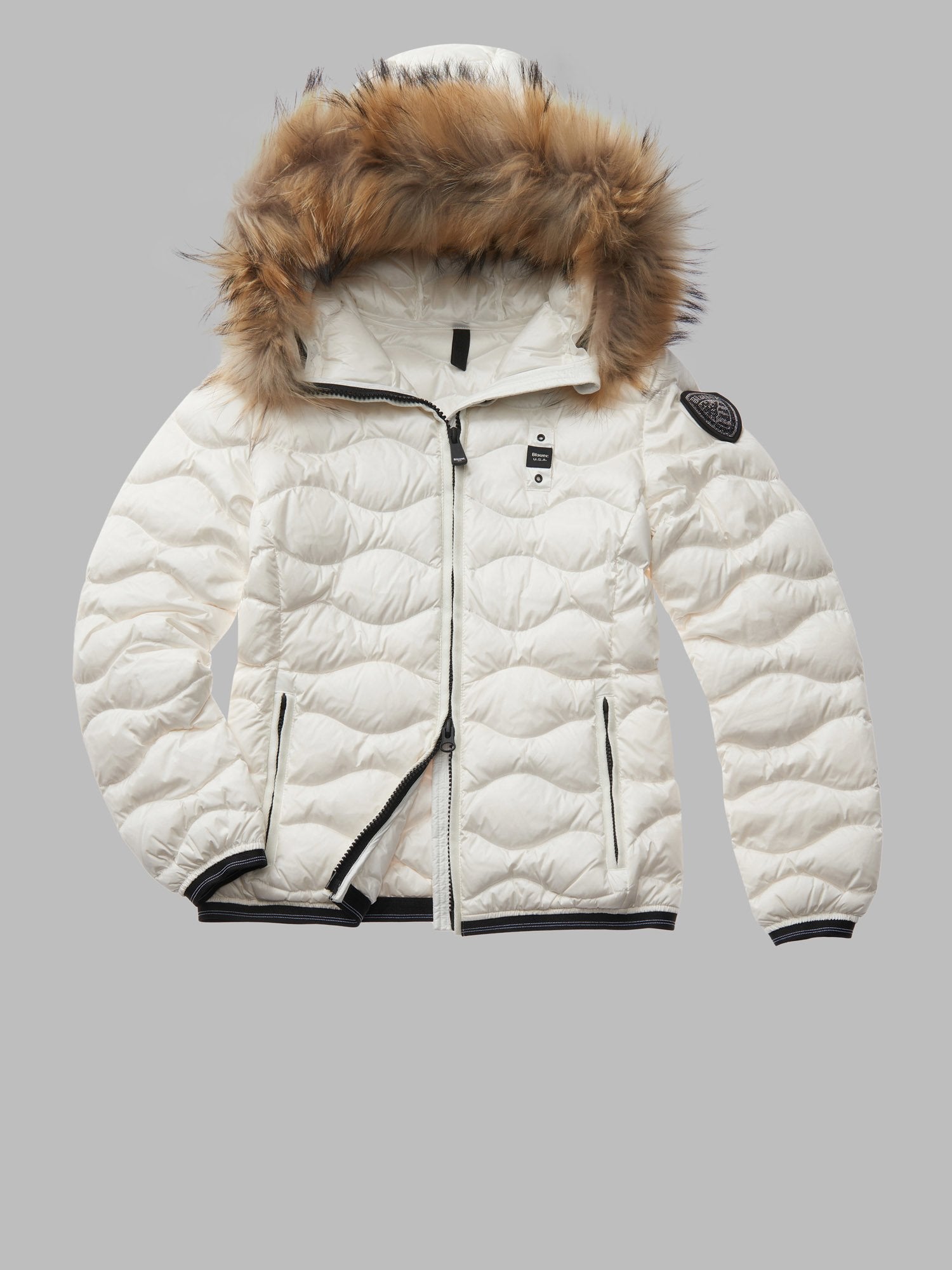 Piumino con Bordo in Pelliccia Aldie / Bianco - Ideal Moda