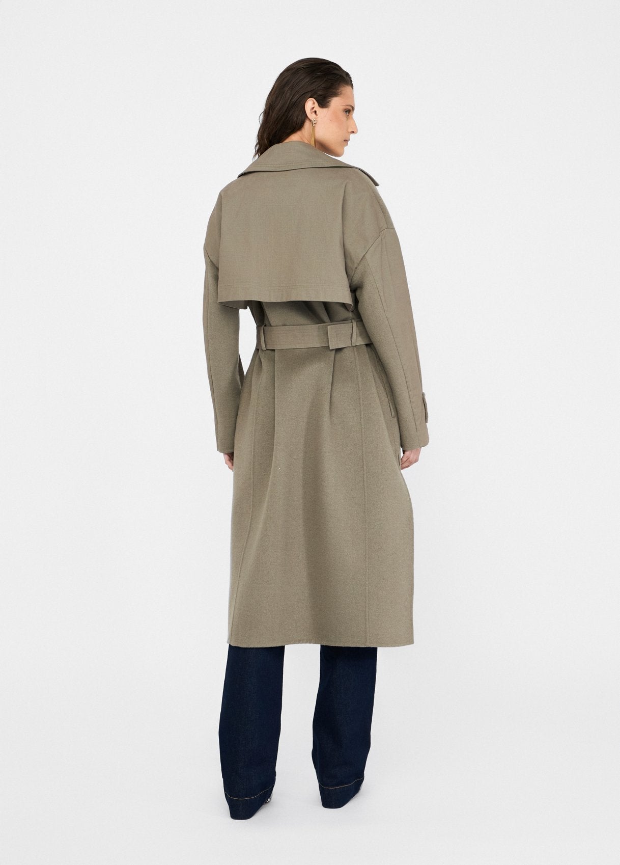 Trench Doppiopetto in Lana / Verde - Ideal Moda