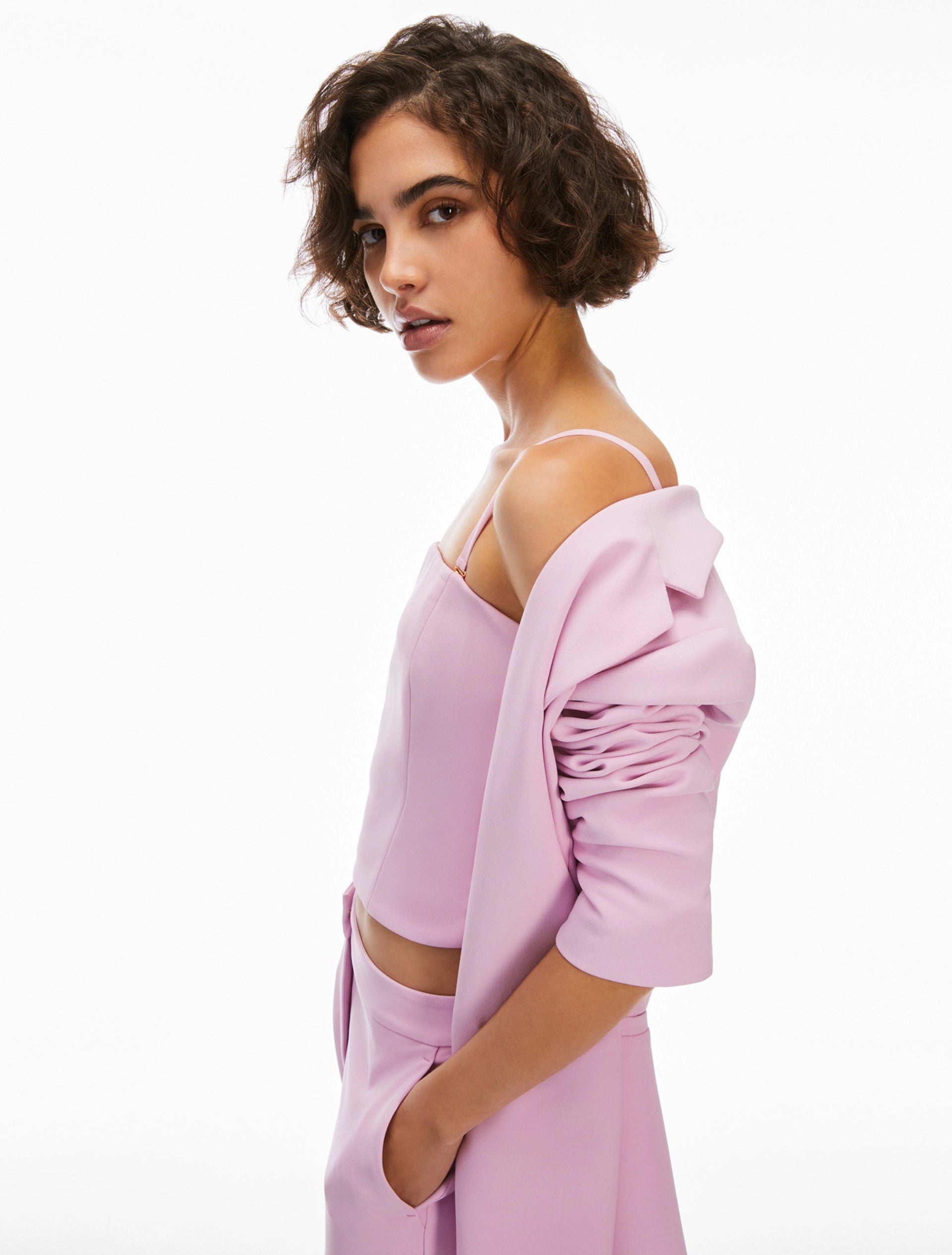 Top Sartoriale in Cady / Rosa