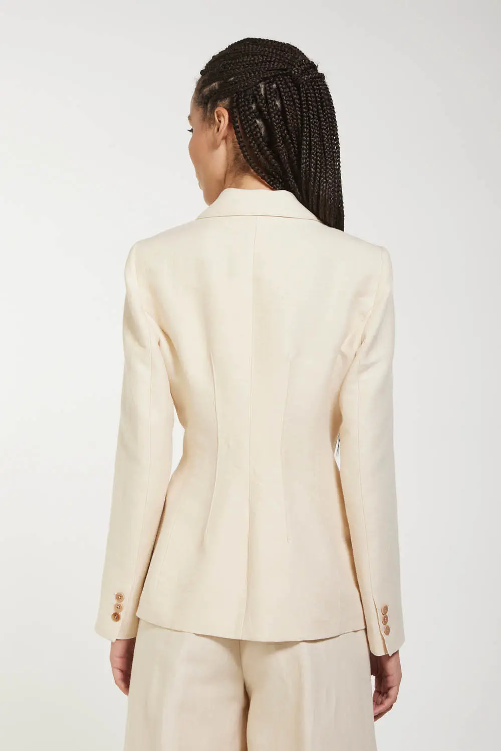 Giacca in Cotone Slim Fit / Beige - Ideal Moda