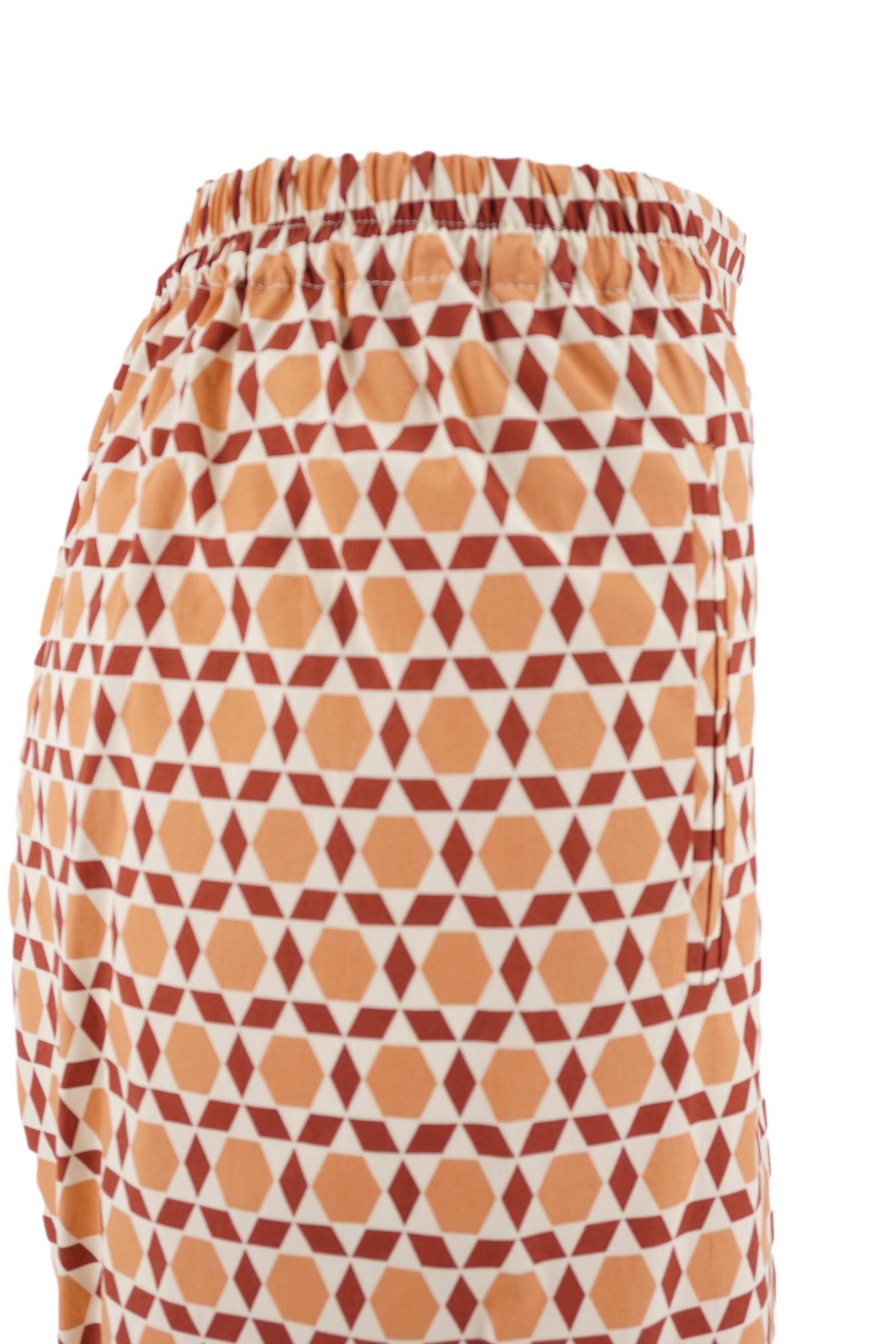 Pantalone in Cotone con Fantasia / Arancione - Ideal Moda