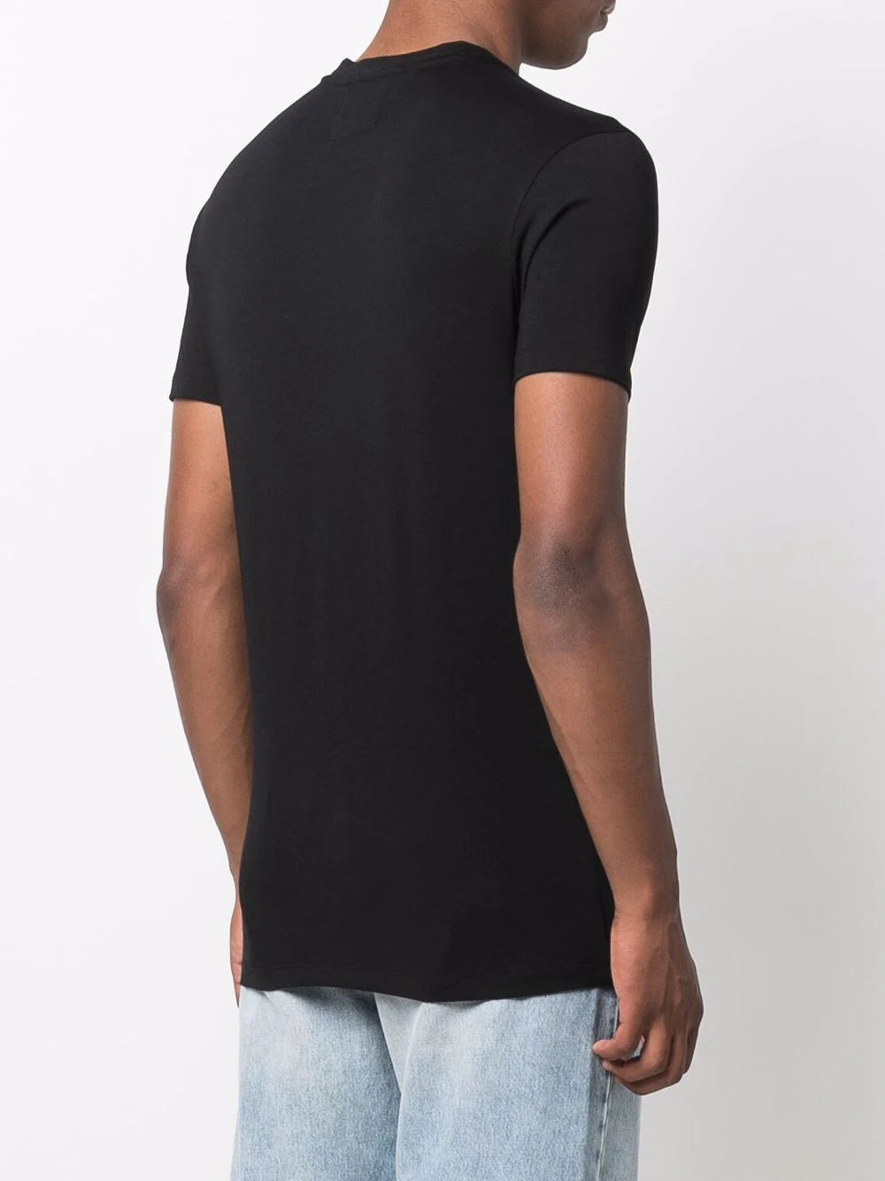 T-Shirt Girocollo con Logo Tono su Tono / Nero - Ideal Moda