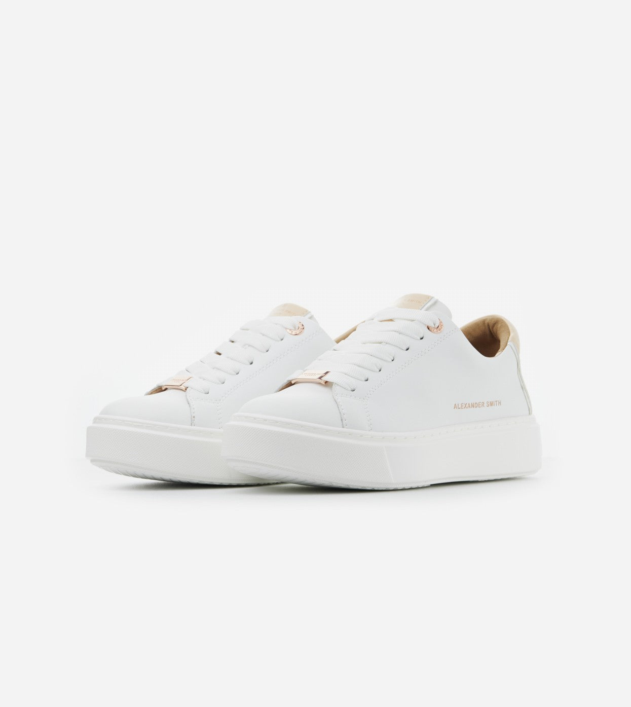 Sneaker in Pelle Modello London / Bianco - Ideal Moda