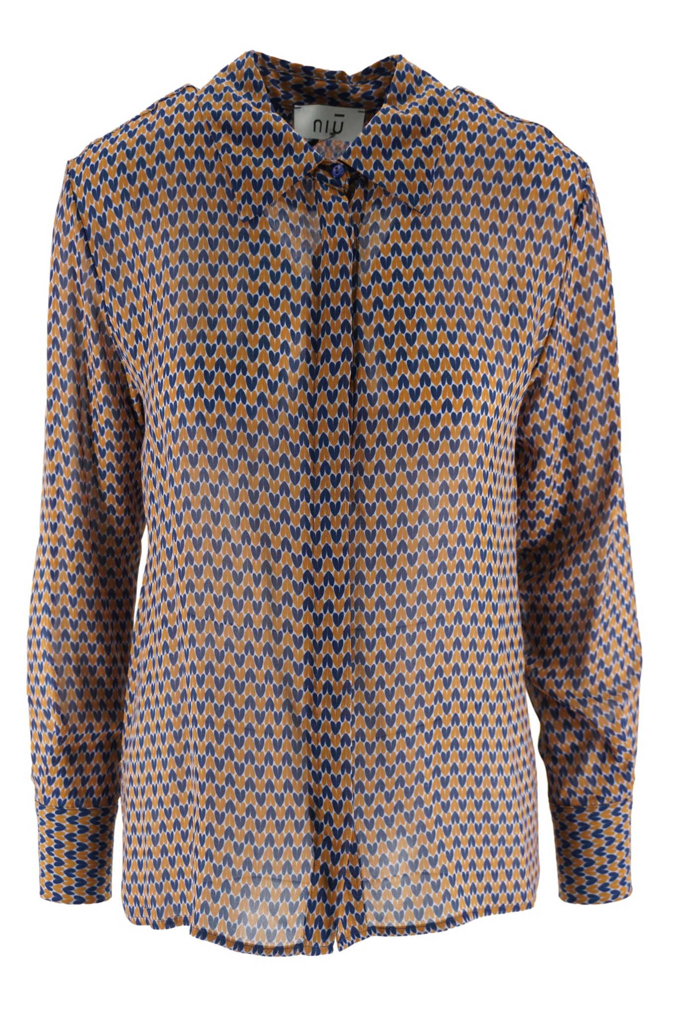 Camicia in Viscosa con Fantasia / Bluette - Ideal Moda