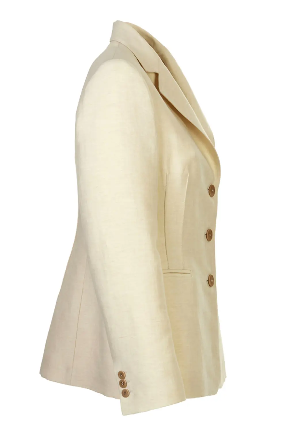 Giacca in Cotone Slim Fit / Beige - Ideal Moda