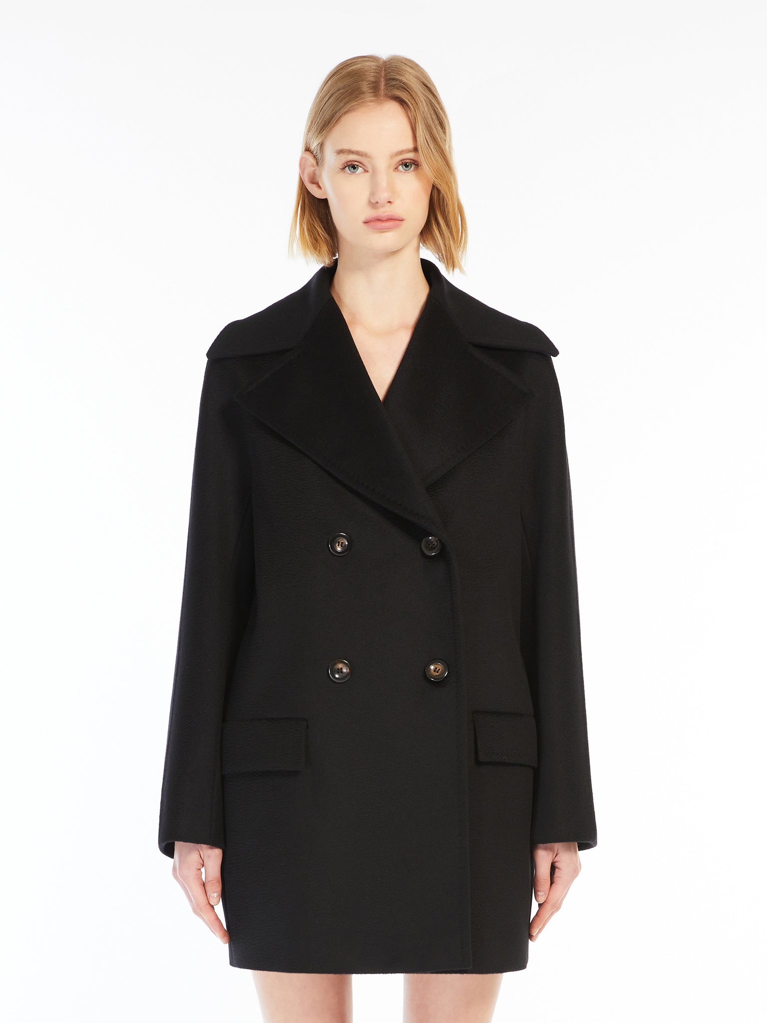 Caban Doppiopetto in Lana / Nero - Ideal Moda