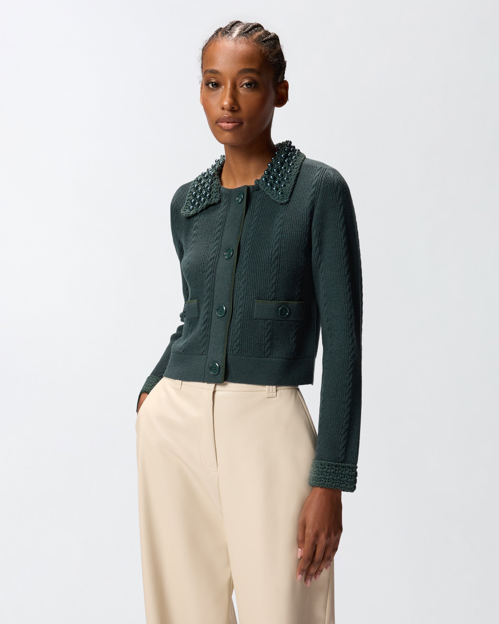 Giacca Corta in Maglia / Verde - Ideal Moda
