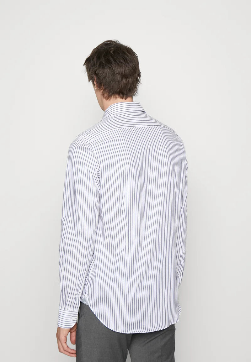 Camicia in Cotone con Fantasia a Righe / Blu - Ideal Moda
