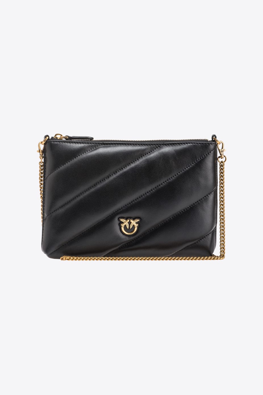 Borsa a Tracolla Flat in Nappa Trapuntata / Nero - Ideal Moda