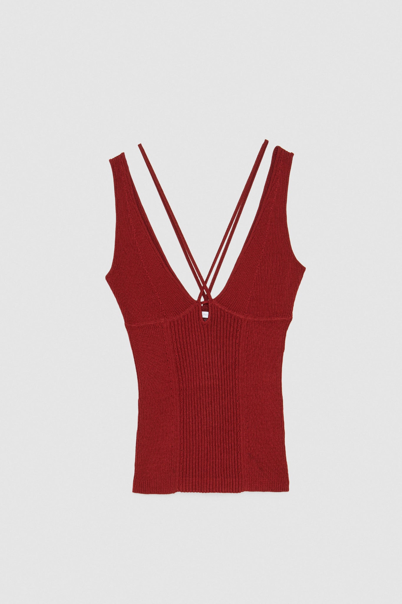 Top in Maglia Smanicato / Bordeaux - Ideal Moda