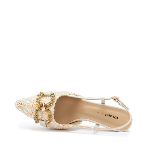 Slingback Gioiello con Tacco / Beige - Ideal Moda