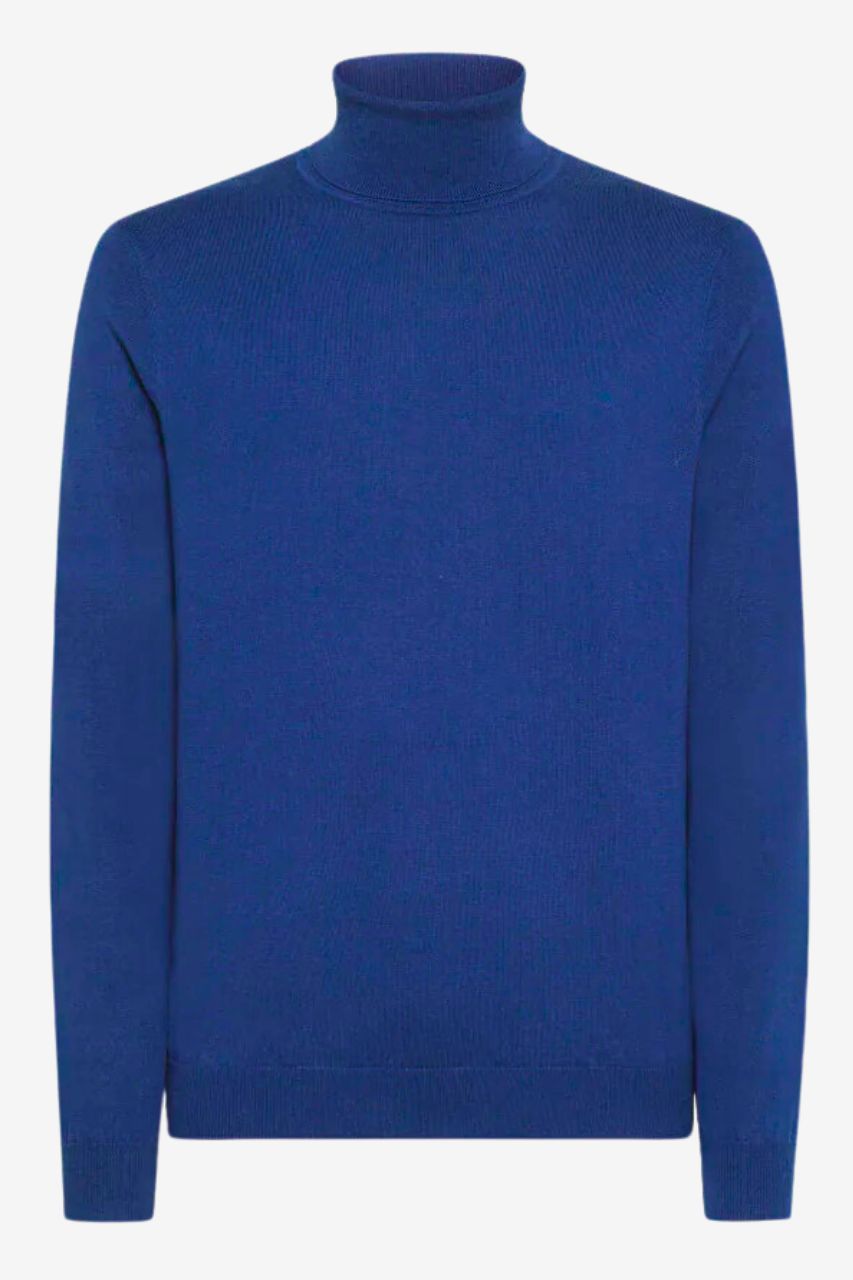 Maglia Dolcevita in Lana Merino Extrafine / Bluette - Ideal Moda