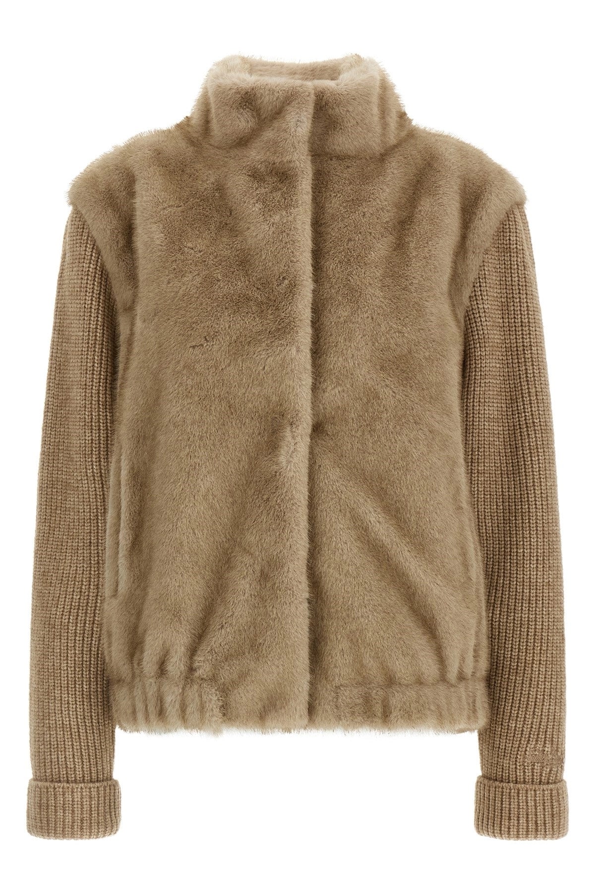 Bomber in Ecopelliccia / Beige