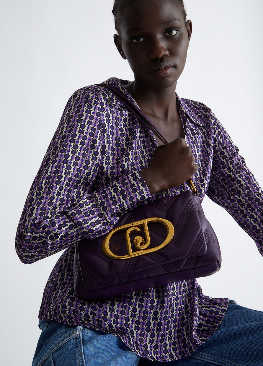 Borsa a Tracolla con Logo / Viola - Ideal Moda