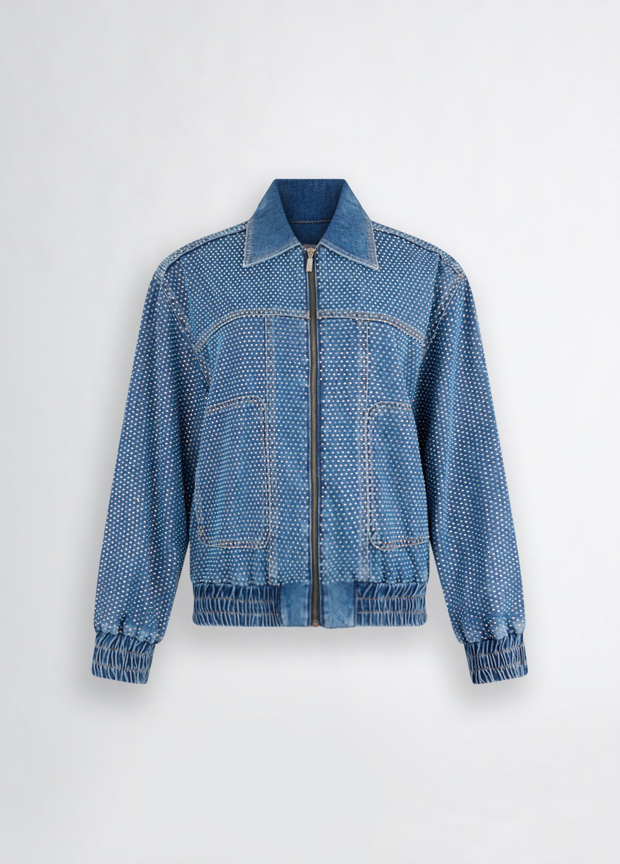 Giubbotto in Denim con Strass / Jeans - Ideal Moda