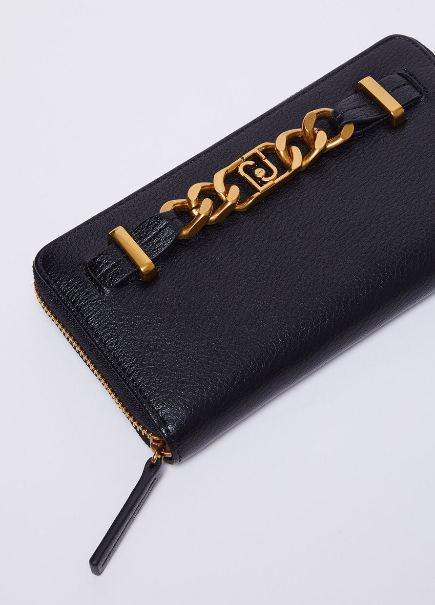 Portafoglio con Catena Gioiello / Nero - Ideal Moda