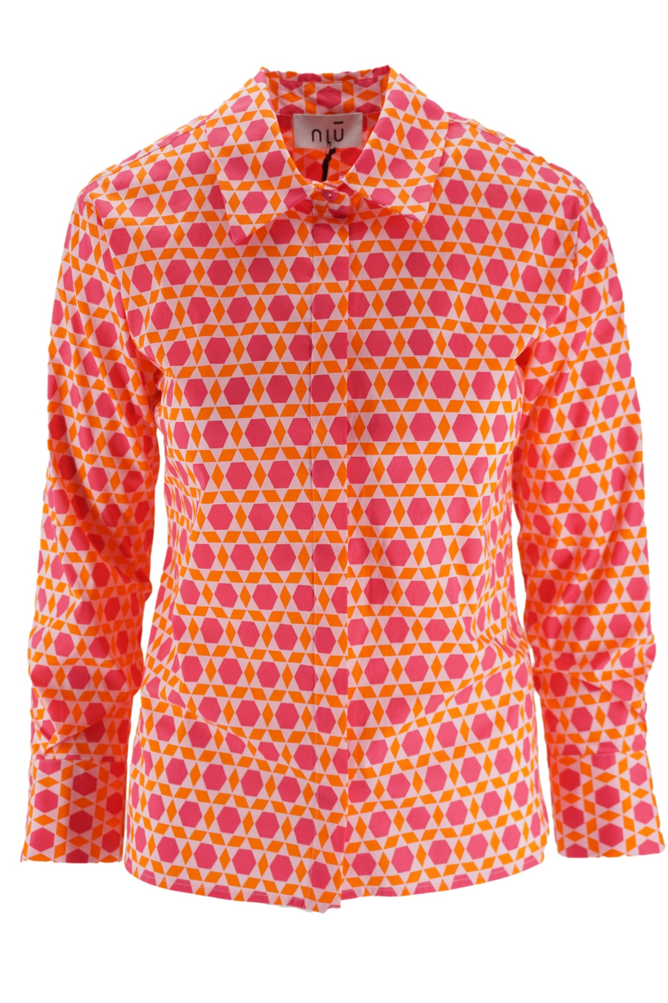 Camicia in Cotone con Fantasia / Rosa - Ideal Moda
