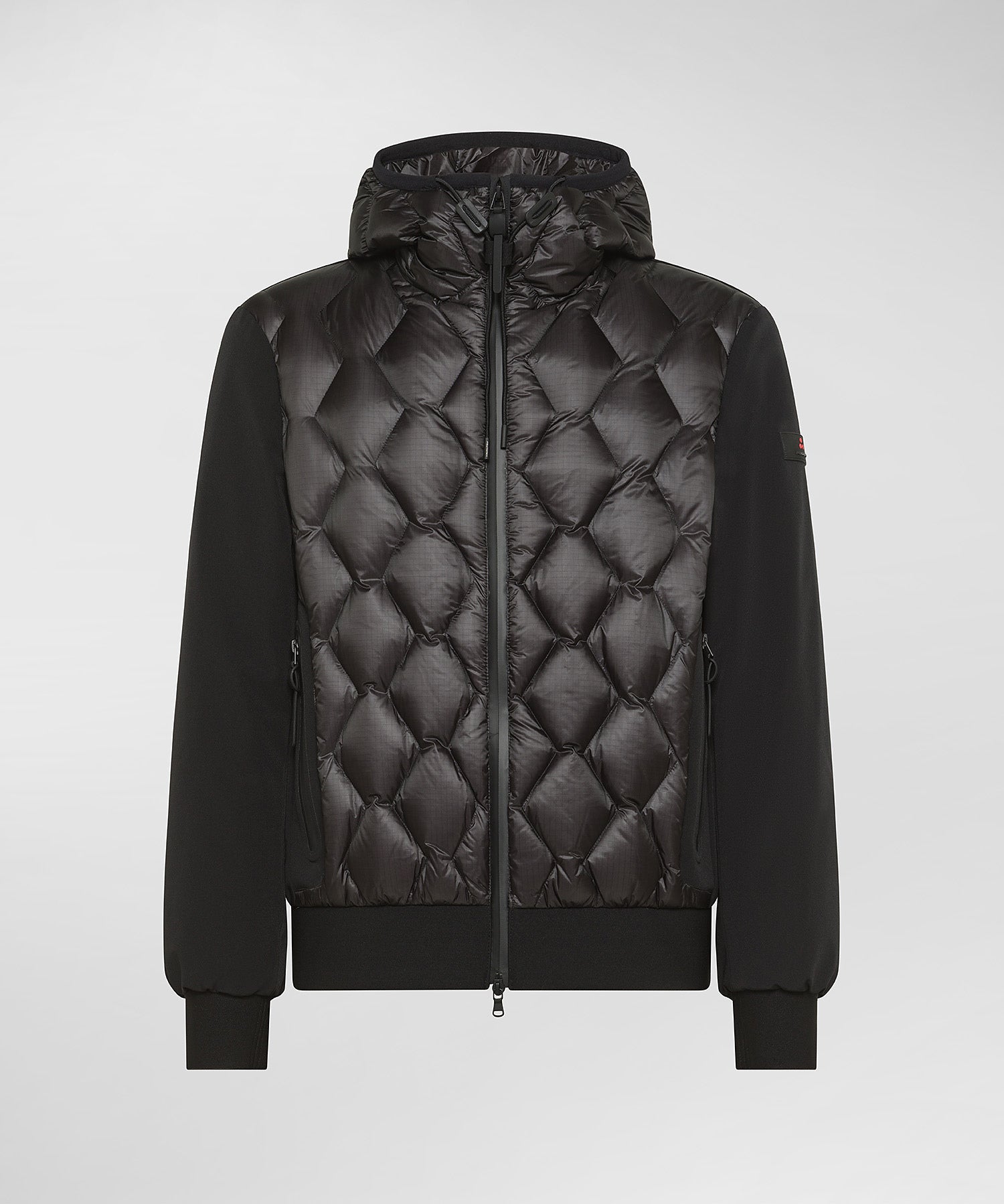 Bomber Bimateriale con Trapuntatura / Nero
