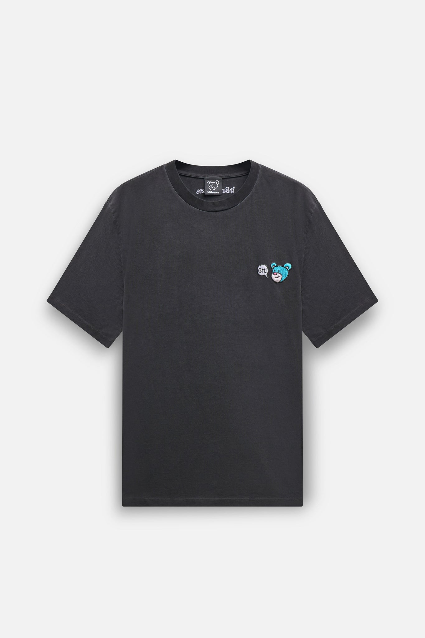 T-Shirt con Logo Ricamato / Nero - Ideal Moda