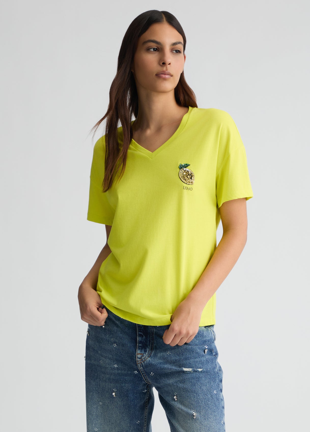 T-Shirt con Logo / Giallo - Ideal Moda