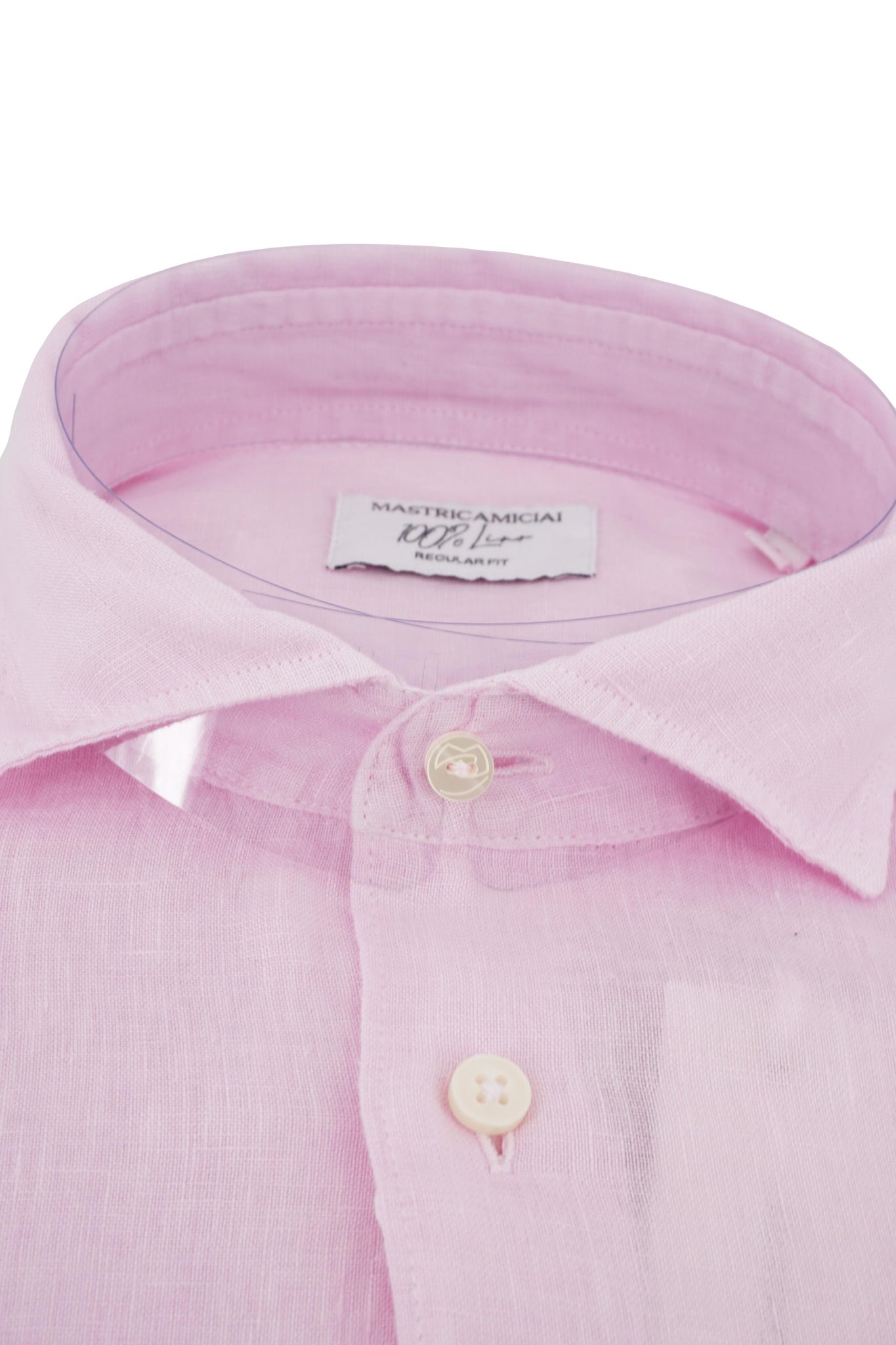 Camicia in Lino con Collo Morbido / Rosa - Ideal Moda
