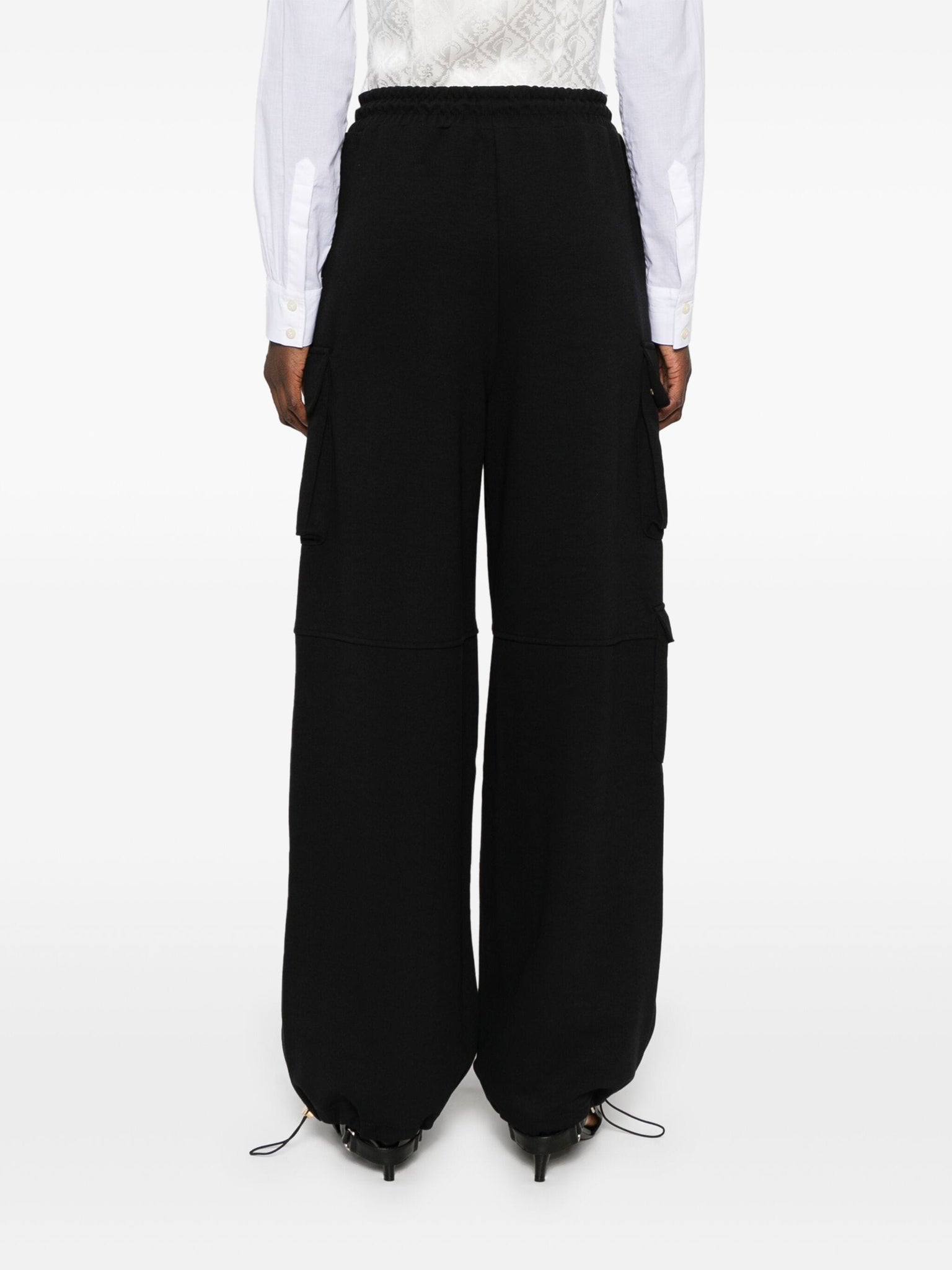 Pantalone Cargo in Felpa / Nero - Ideal Moda