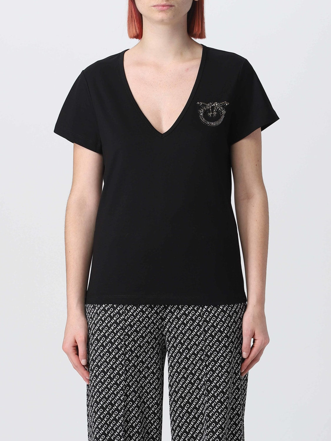 T-Shirt con Logo Gioiello / Nero - Ideal Moda