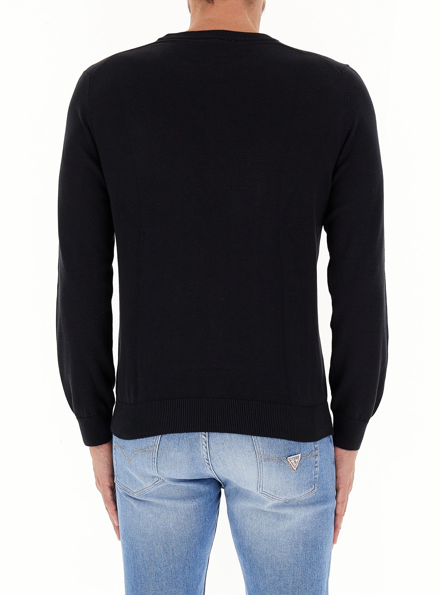 Maglia Girocollo in Misto Cotone / Nero - Ideal Moda