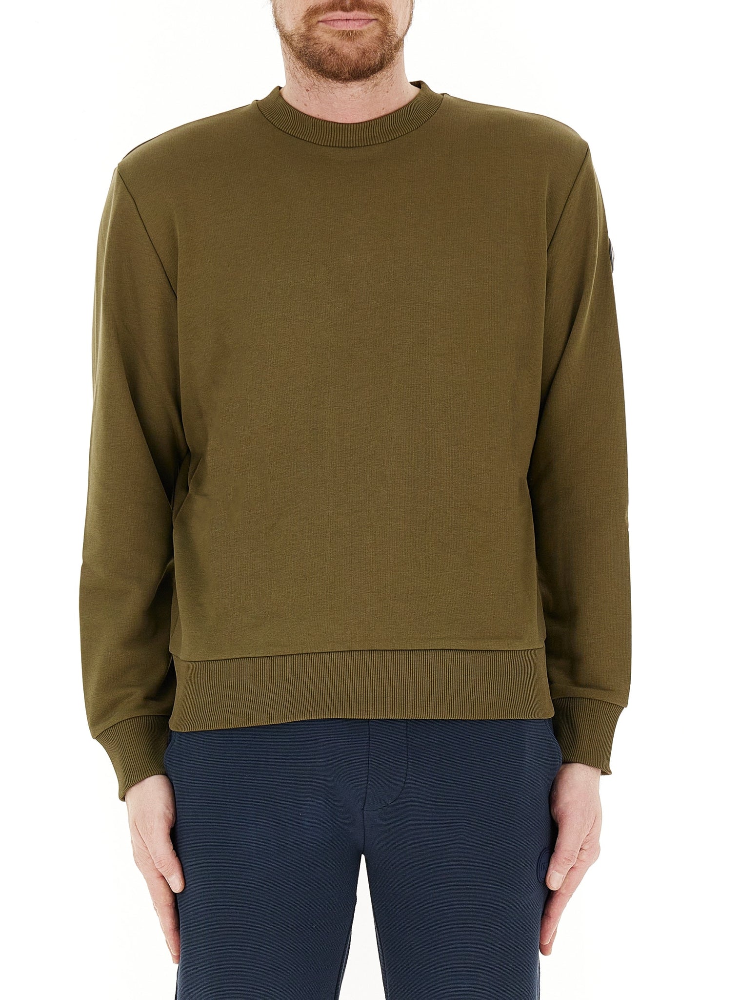 Felpa Girocollo con Logo / Verde - Ideal Moda