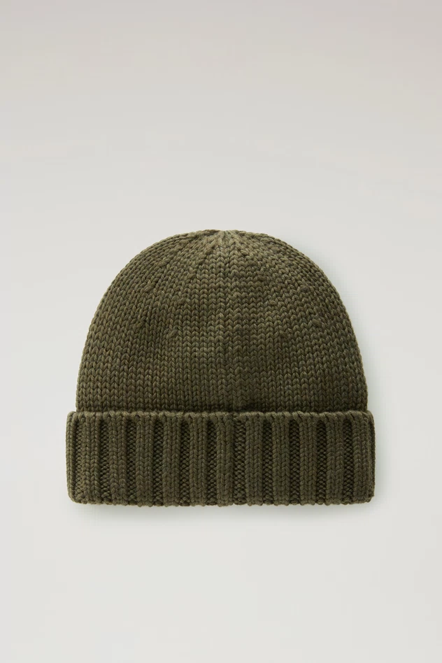 Cappello in Pura Lana con Logo / Verde - Ideal Moda