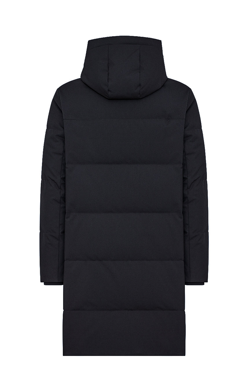 Parka Lungo Trapuntato Effetto Lana / Nero - Ideal Moda