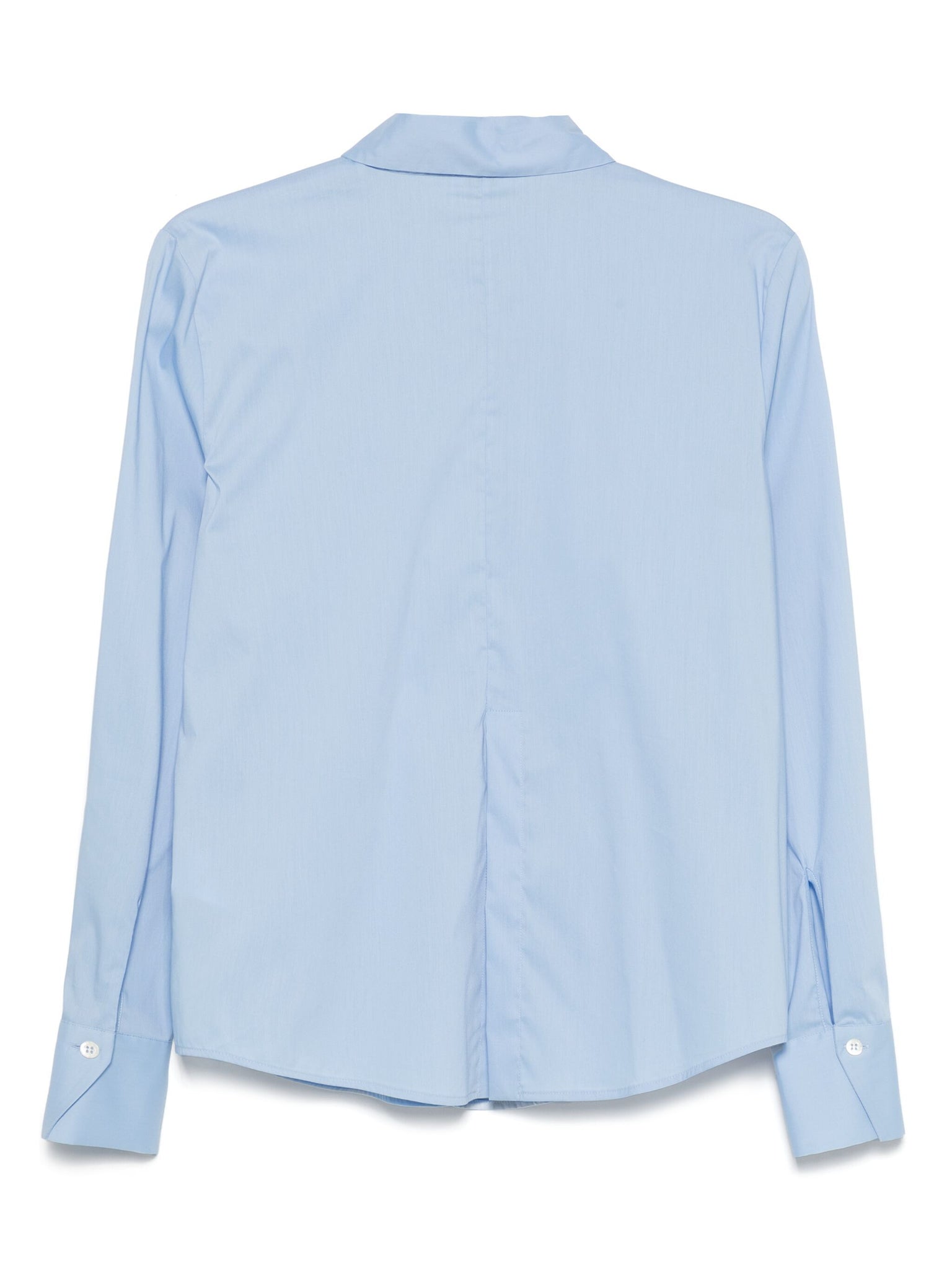 Camicia Tinta Unita con Spacco sul Retro / Celeste - Ideal Moda