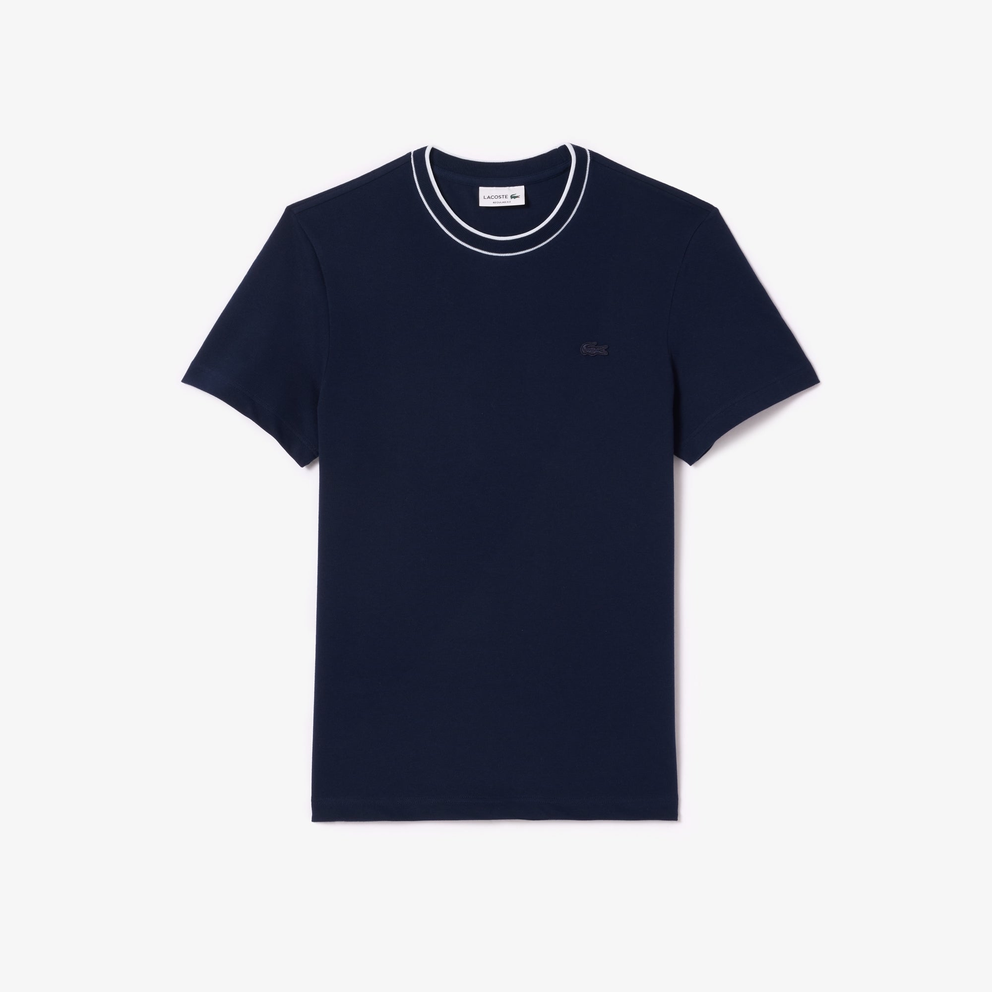 T-Shirt in Piquet Elasticizzato con Contrasto / Blu - Ideal Moda