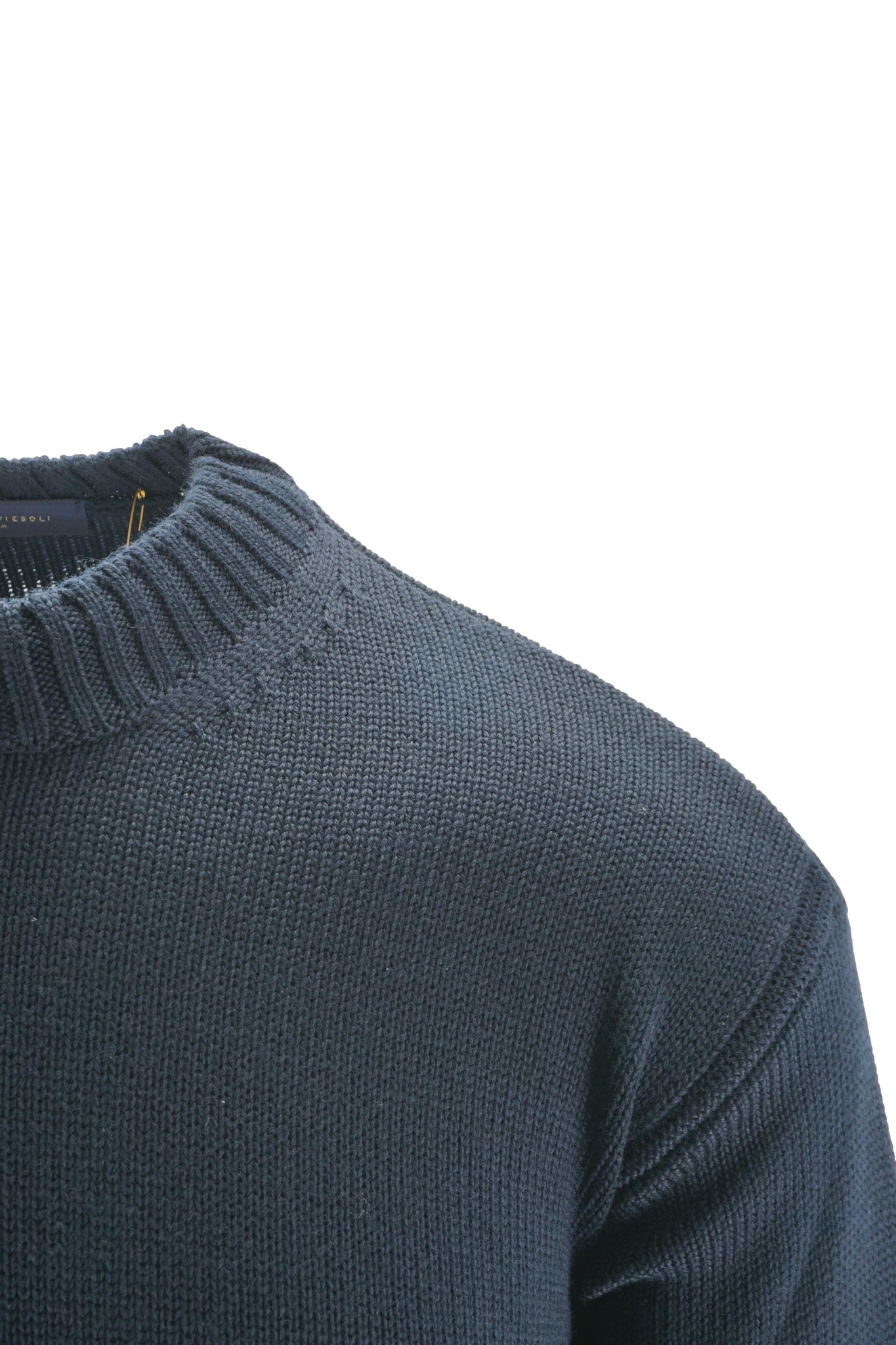 Maglia Girocollo in Misto Lana / Blu - Ideal Moda