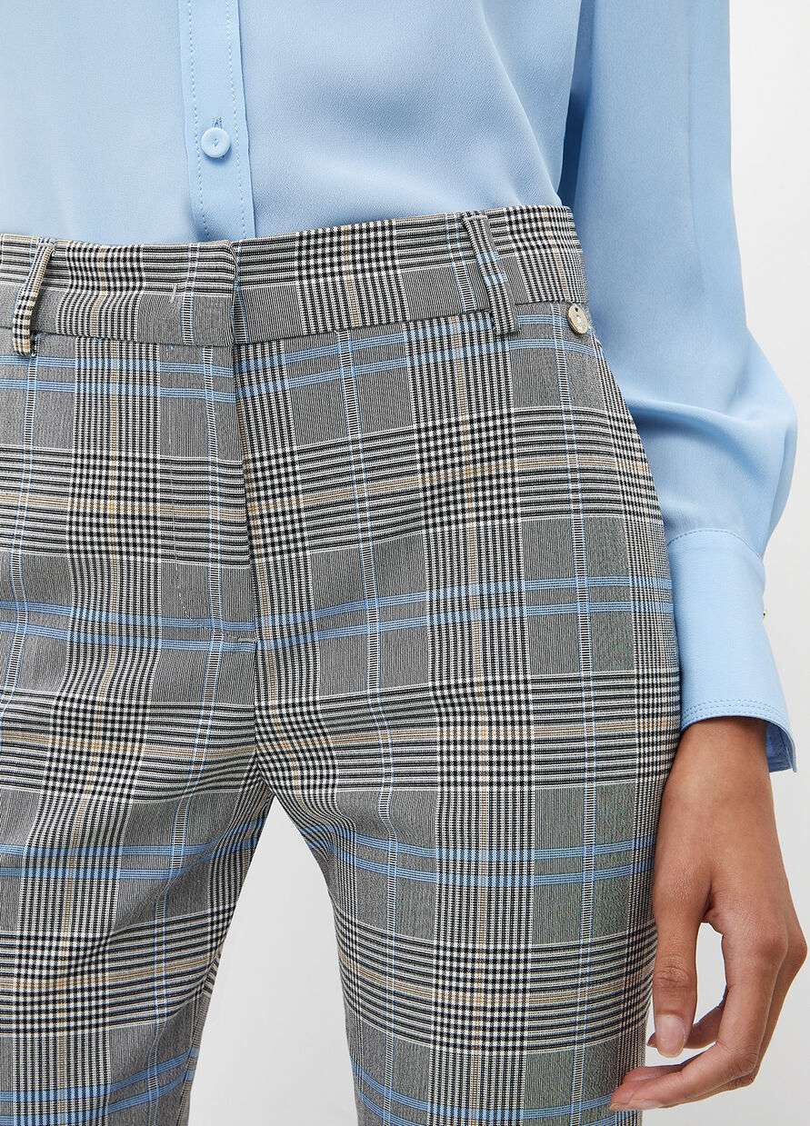 Pantalone con Fantasia Slim Fit / Grigio - Ideal Moda