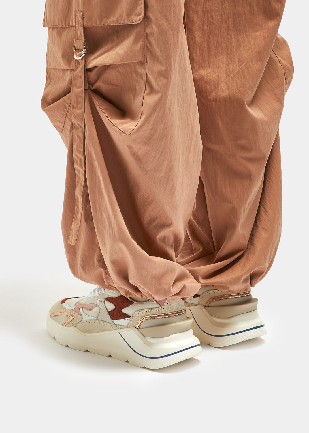 Sneaker in Nylon con Inserti in Suede e Pelle Fuga Nylon / Beige - Ideal Moda