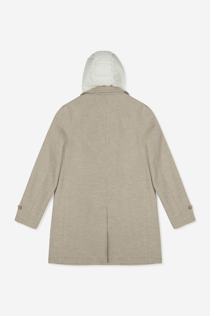 Cappotto Monopetto con Pettorina / Beige - Ideal Moda