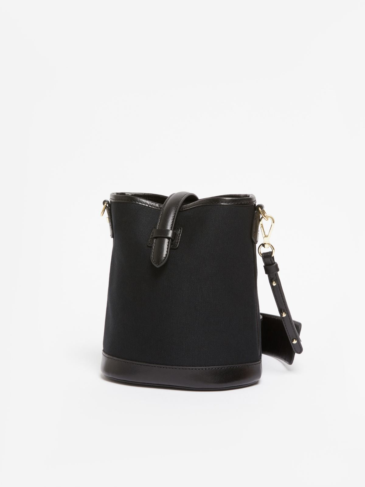 Borsa Secchiello in Canvas e Pelle / Nero - Ideal Moda