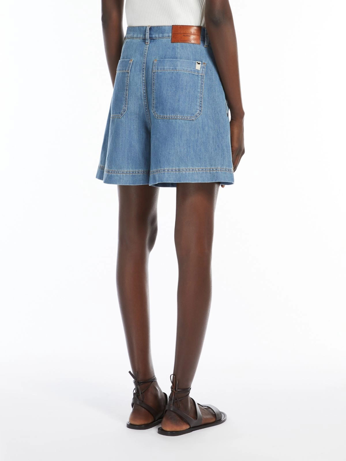 Bermuda in Denim di Cotone e Lino / Jeans