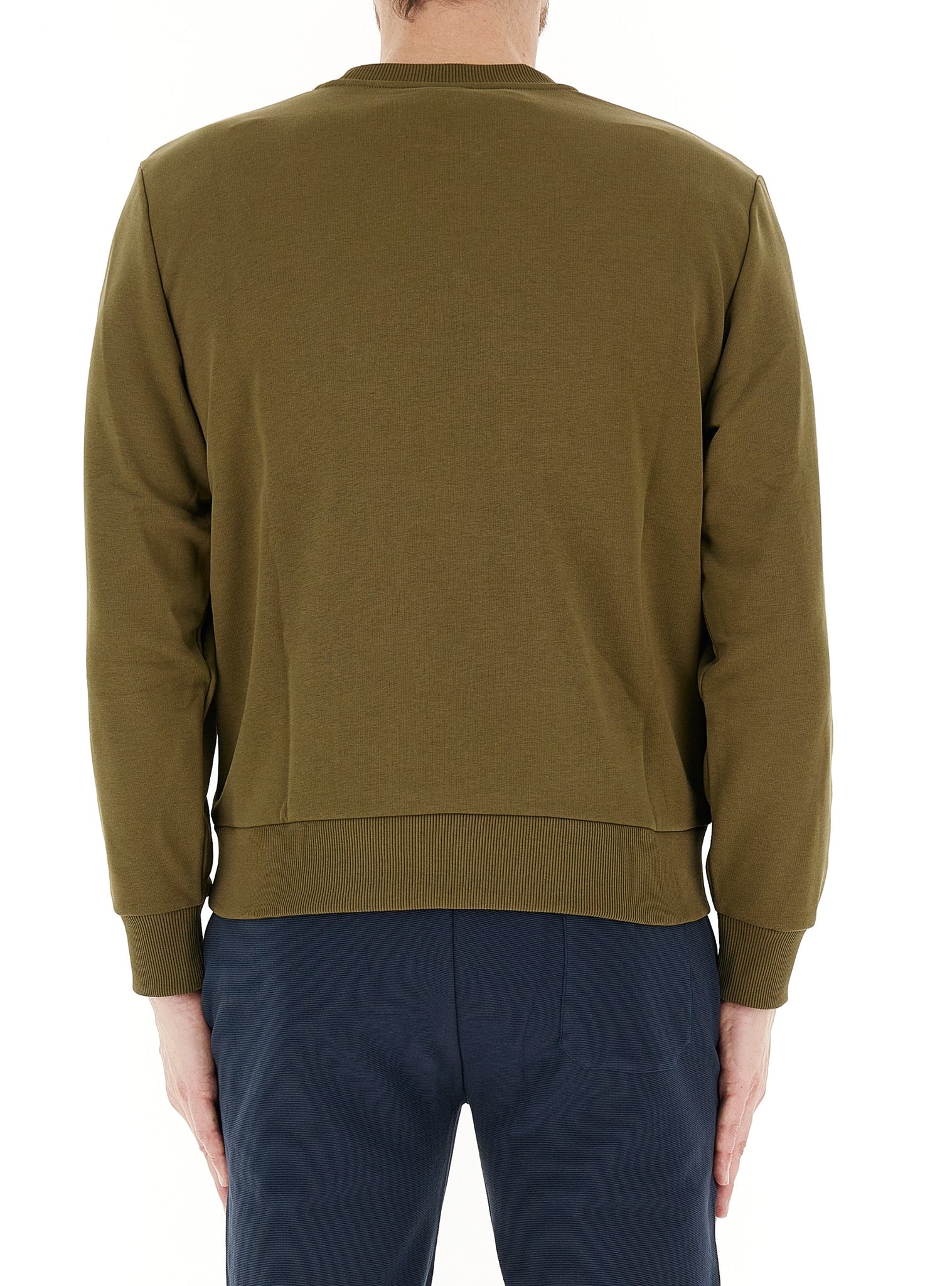 Felpa Girocollo con Logo / Verde - Ideal Moda
