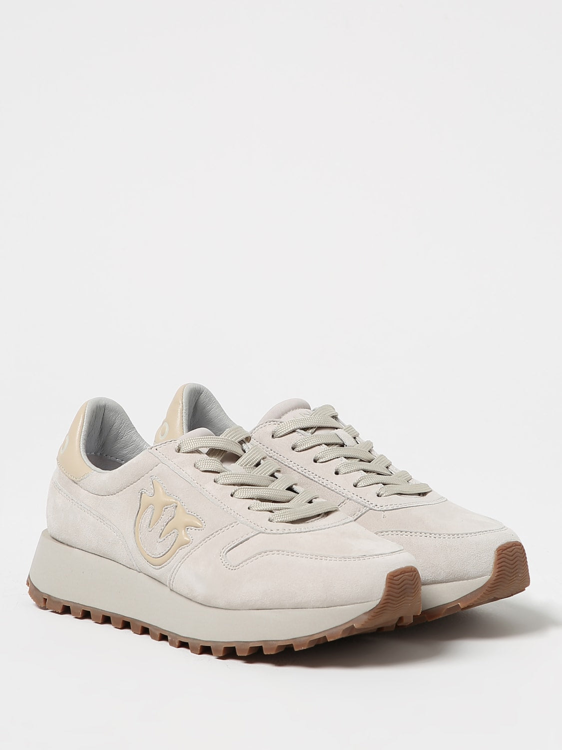 Sneaker in Seude con Logo / Beige - Ideal Moda