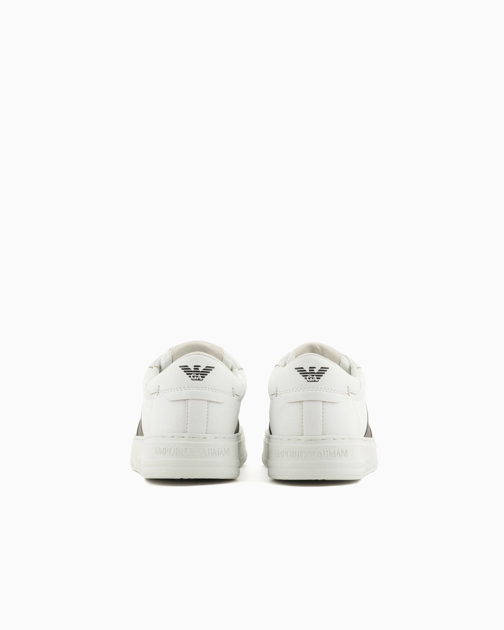 Sneakers in Pelle con Dettaglio Logato / Bianco - Ideal Moda