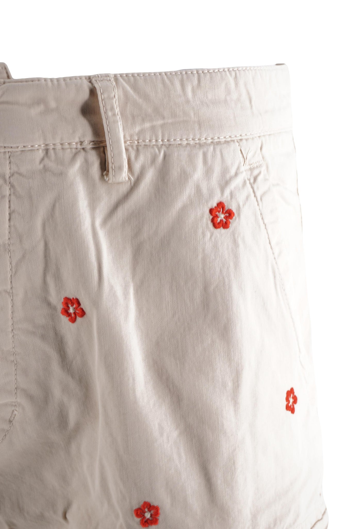 Pantaloncino Tasconato con Ricami Modello Nick / Beige - Ideal Moda