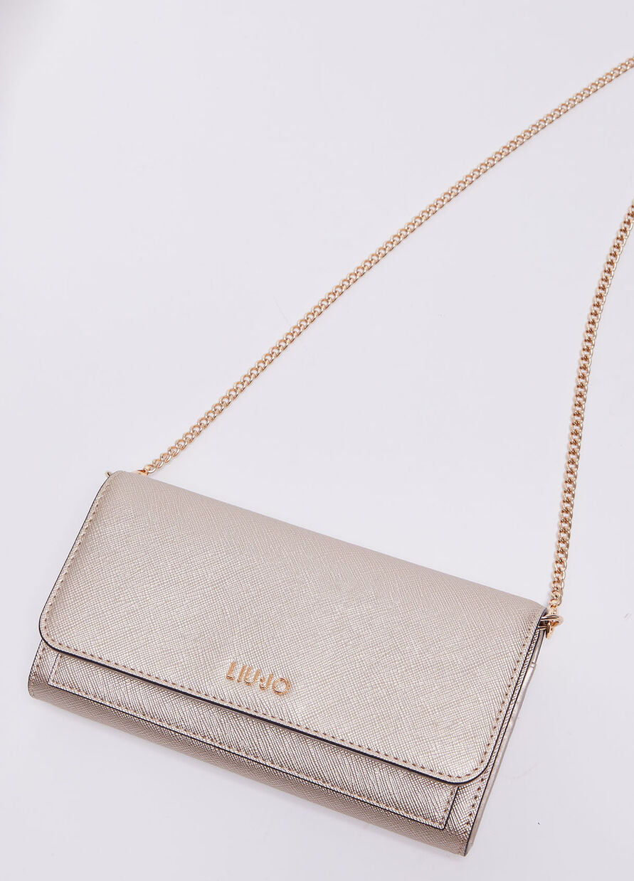 Portafoglio con Tracolla Removibile Oro