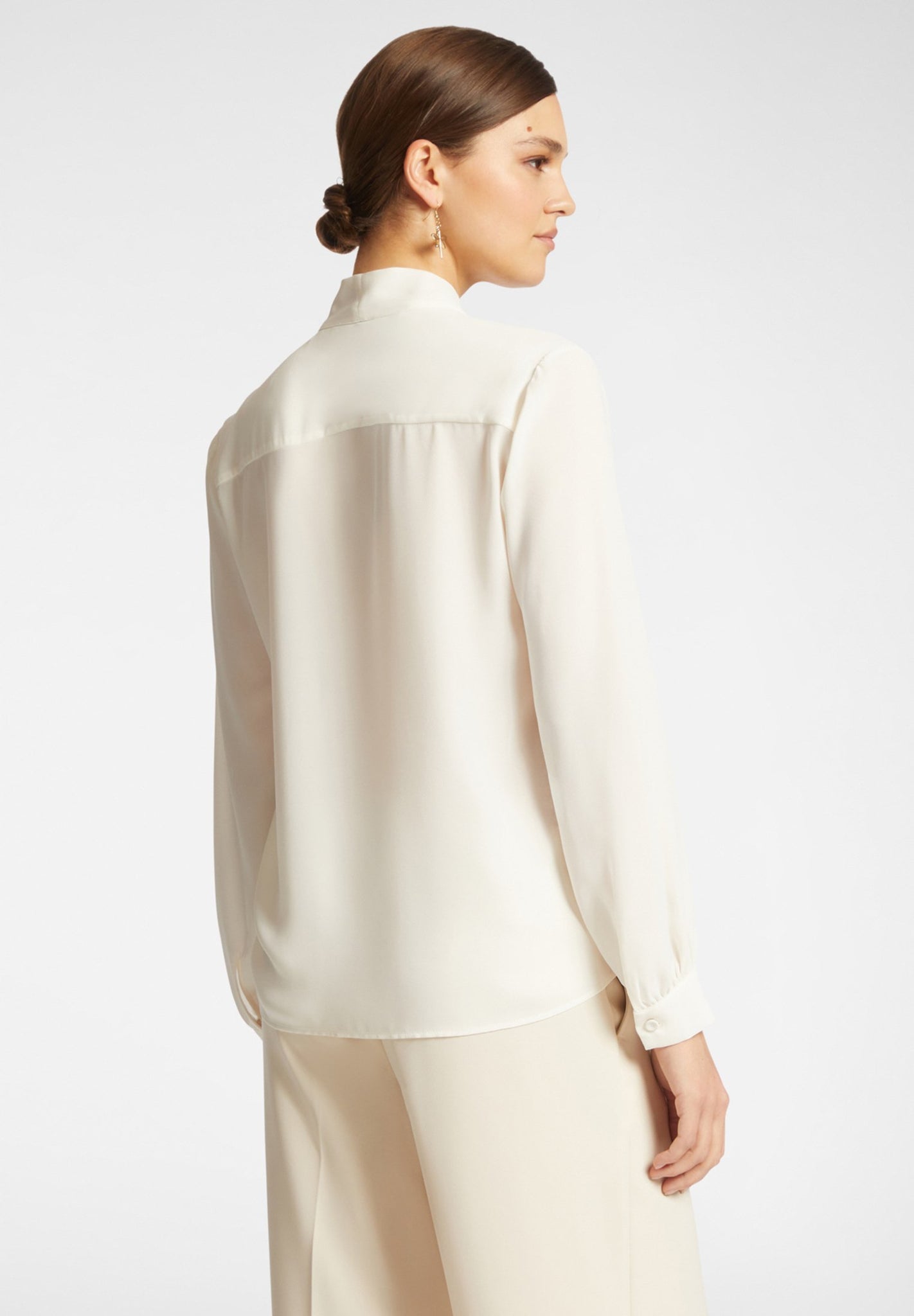 Camicia in Satin / Avorio - Ideal Moda