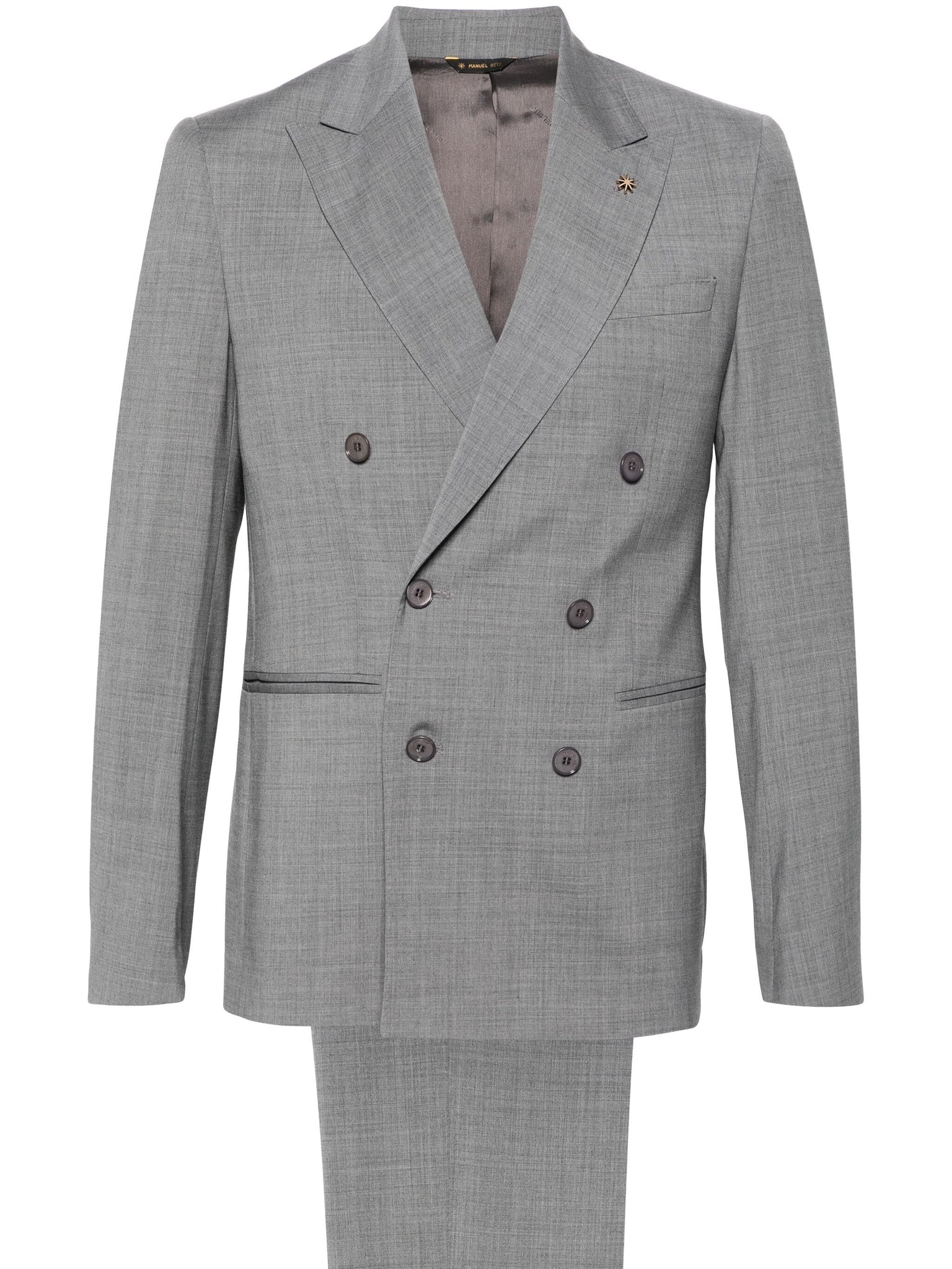 Abito Doppiopetto con Revers a Punta / Grigio - Ideal Moda