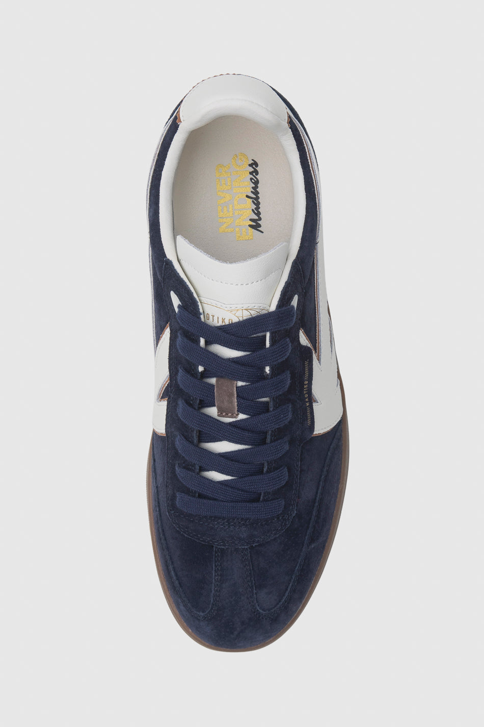 Sneaker in Pelle Boston Piping / Blu - Ideal Moda