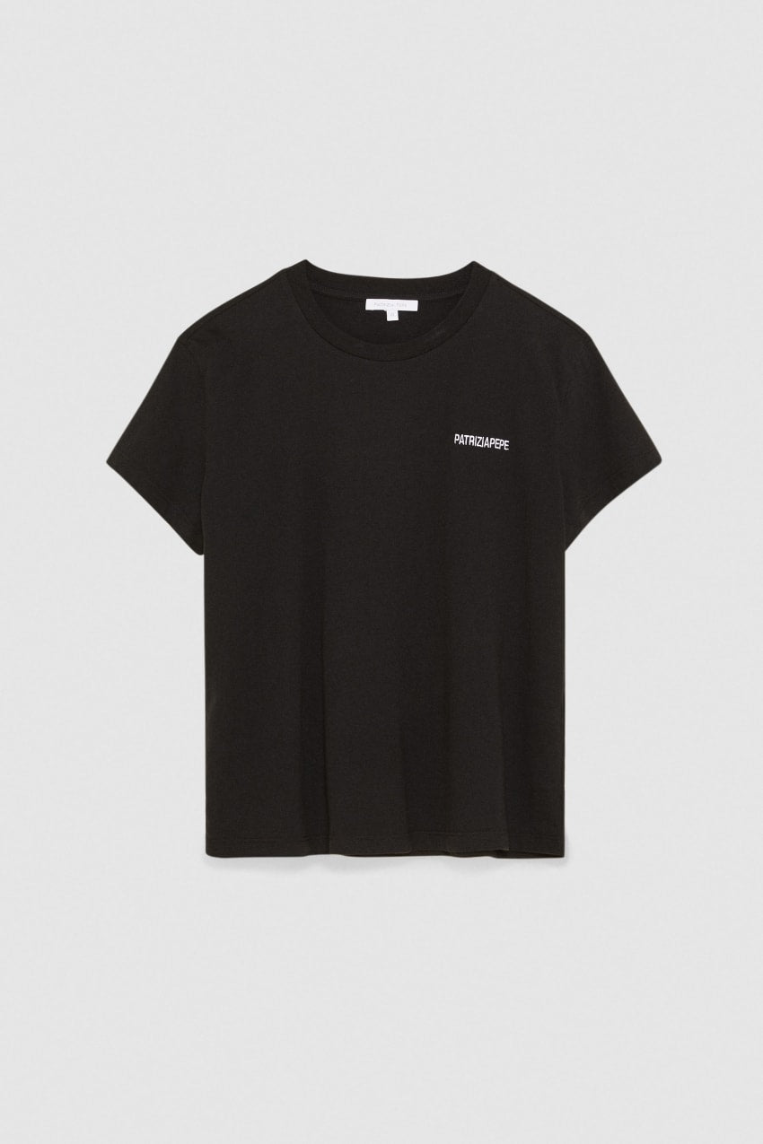 T-Shirt con Logo / Nero - Ideal Moda