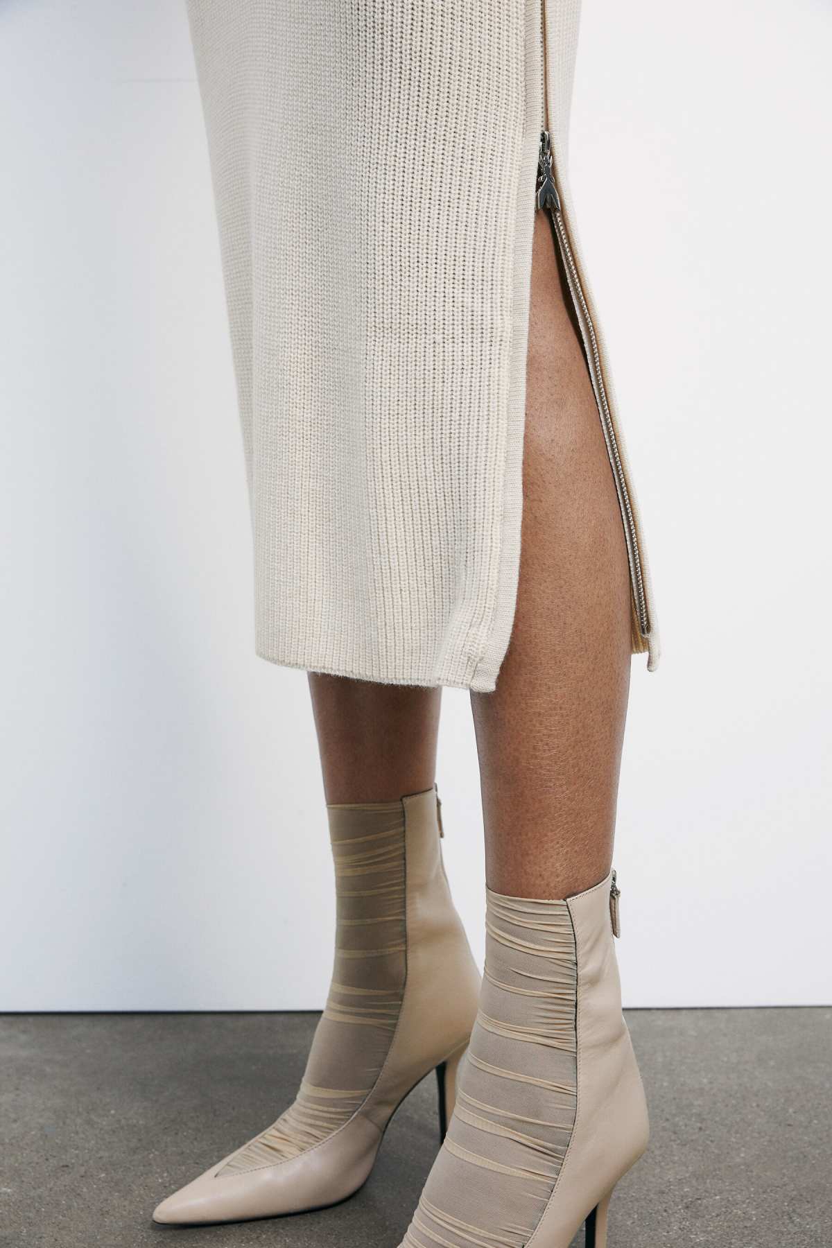 Gonna Midi in Maglia / Avorio - Ideal Moda
