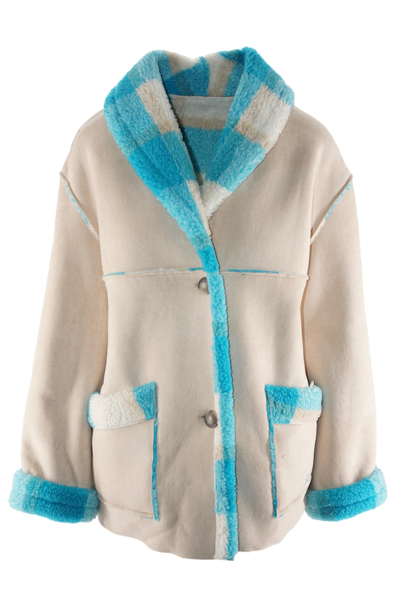 Cappottino Reversibile in Shearling / Beige - Ideal Moda